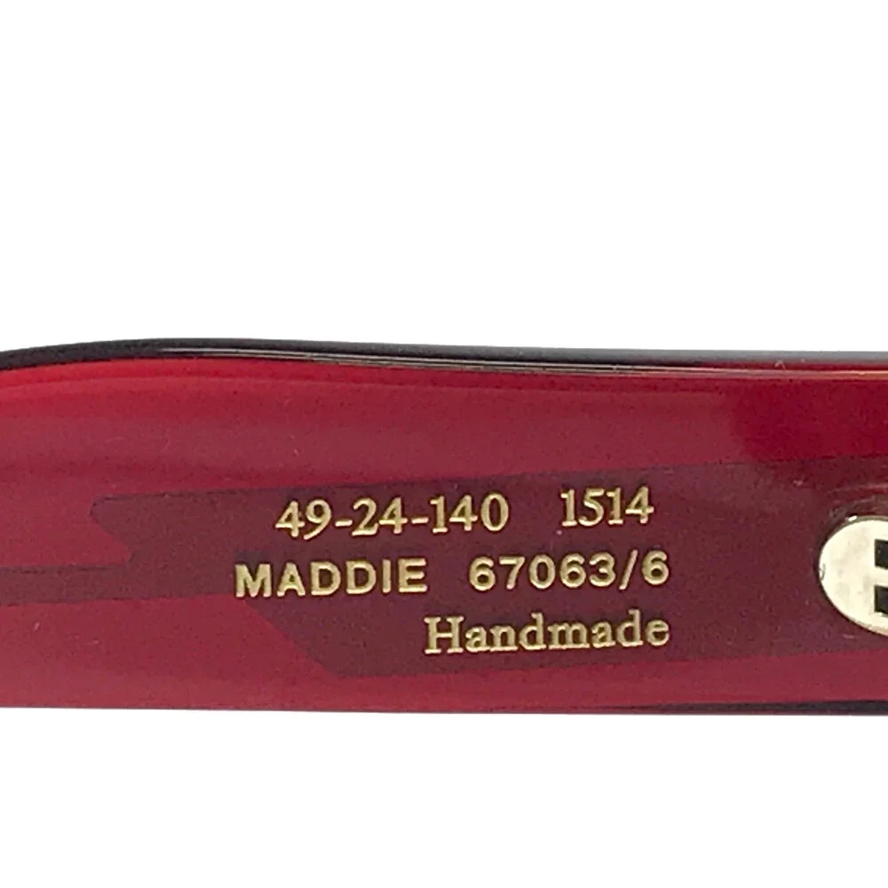 Gigi Studios Sunglasses MADDIE 67063/6 Red Round Frames w/ Blue Gradient Lenses